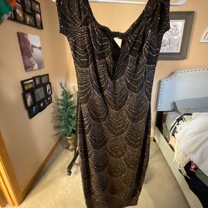 Black plunging dress